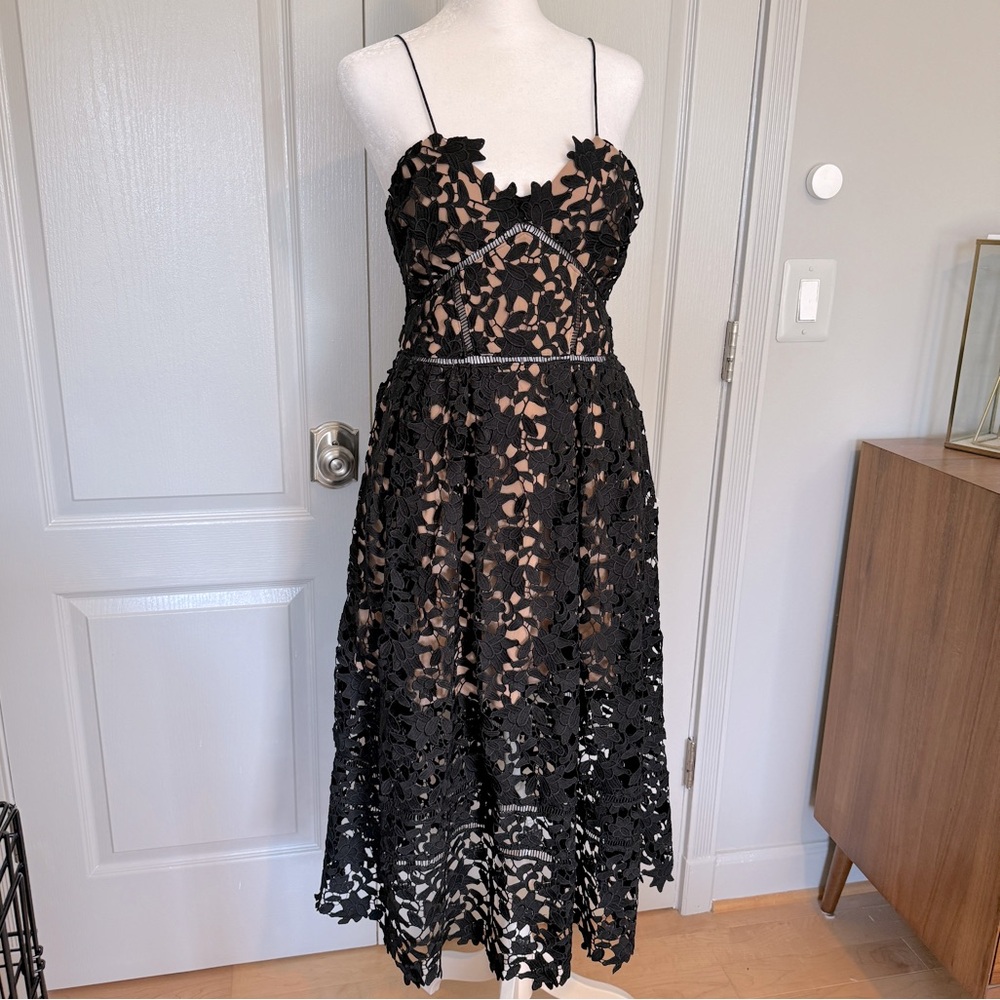Self-Portrait Azaelea Lace Dress in Black Sz 8